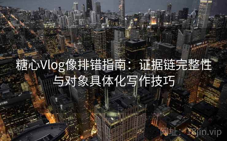 糖心Vlog像排错指南：证据链完整性与对象具体化写作技巧