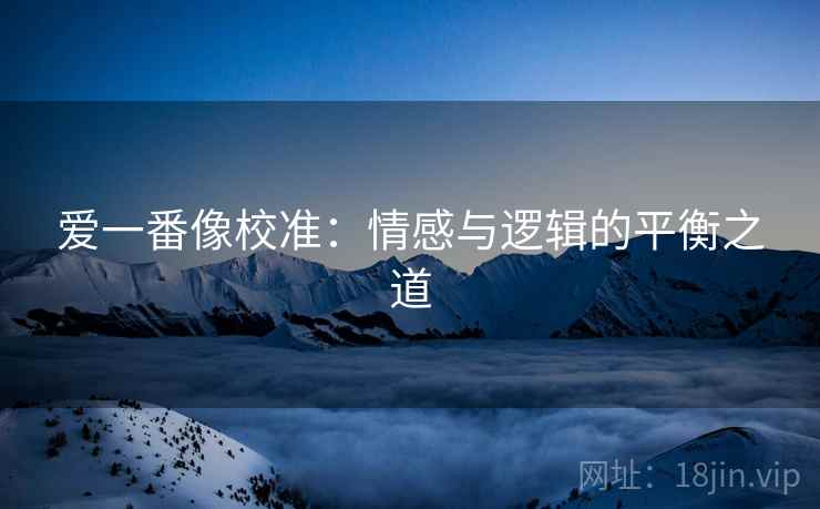 爱一番像校准：情感与逻辑的平衡之道
