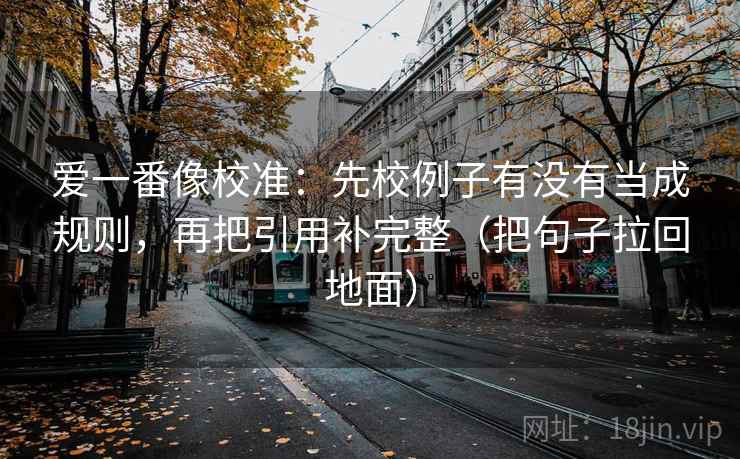 爱一番像校准：先校例子有没有当成规则，再把引用补完整（把句子拉回地面）