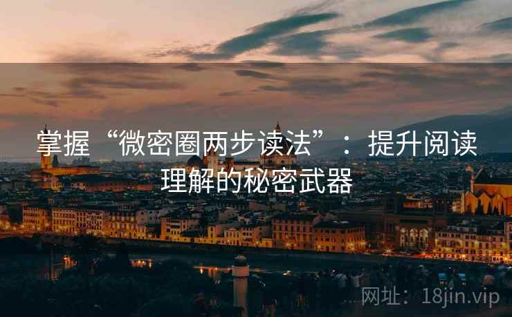 掌握“微密圈两步读法”：提升阅读理解的秘密武器