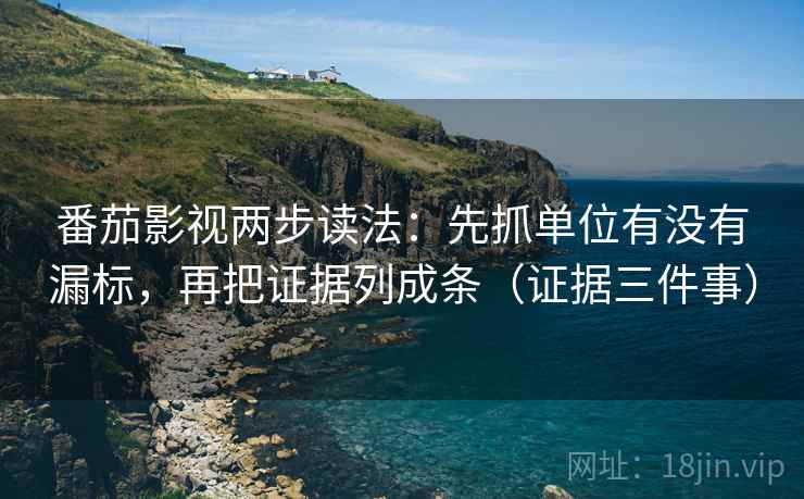 番茄影视两步读法：先抓单位有没有漏标，再把证据列成条（证据三件事）